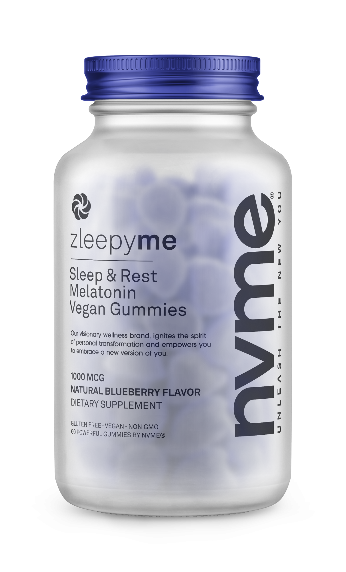 NVME Supplements NVME Supplements Nvme Sleep & Rest Zleepyme Blueberry Bottle Mockup Plain Cropped