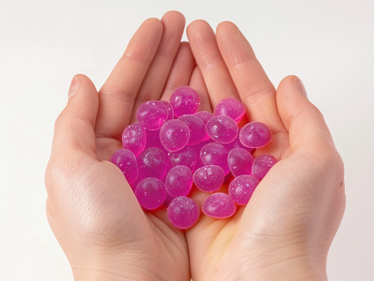 NVME Supplements NVME Supplements Nvme Extreme Close Up Of Two Hands Holding A Bunch Of Glowme Gummies