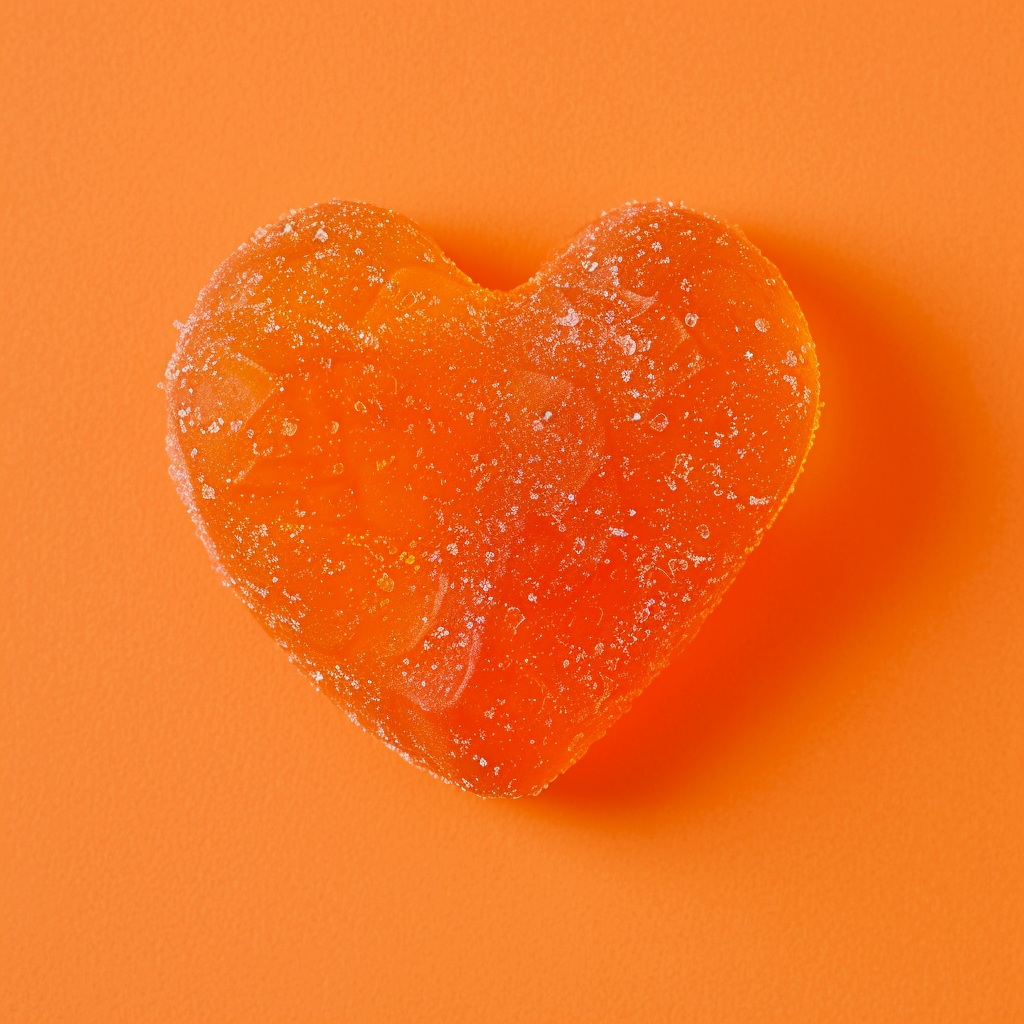 NVME Supplements NVME Supplements Heart Shaped Orange Gummy Orange Background 5cee08be B503 4208 810d D3a06d626c8a