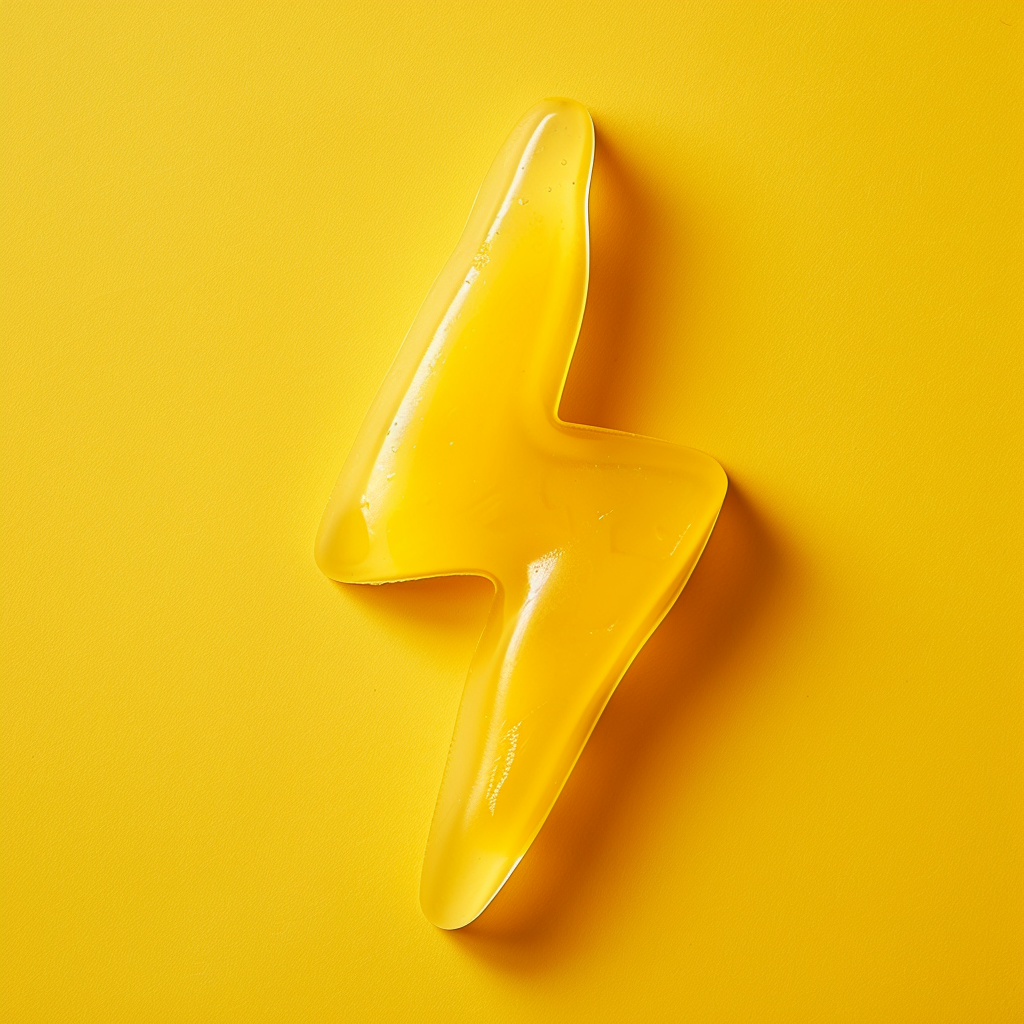 NVME Supplements NVME Supplements Lightning Shaped Yellow Gummy Yellow Background D076b246 7f7f 446e 9466 31eddd361d45
